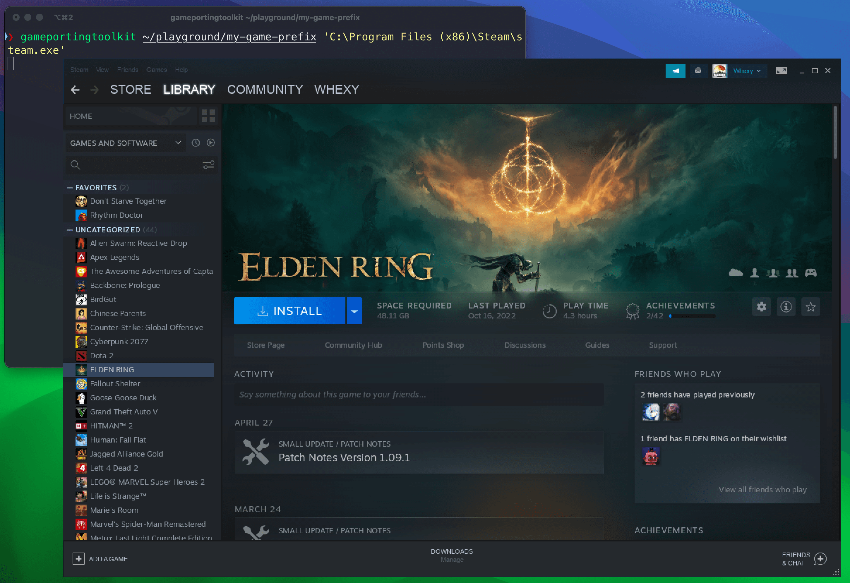 Running Steam with Game Porting Toolkit
